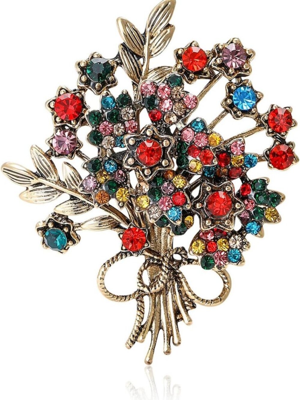 Floral Brooches for Women - Rhinestone Enamel Lily, Tulip & Ginkgo Leaf Pins